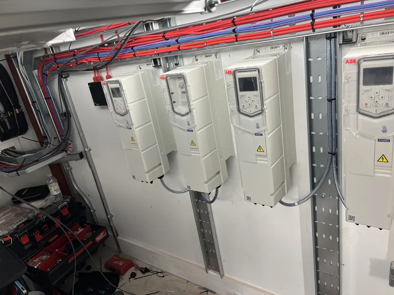HVAC variable speed drives with neat cable runs