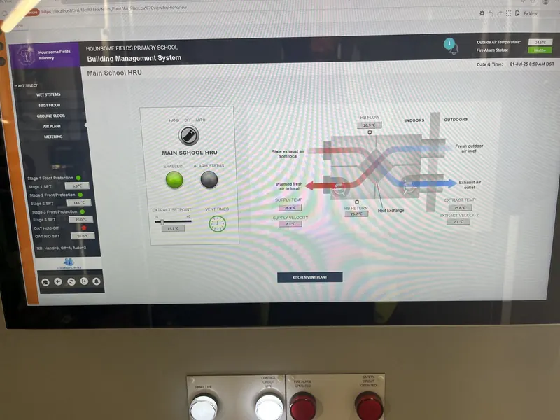BMS graphics: heat recovery unit (HRU)